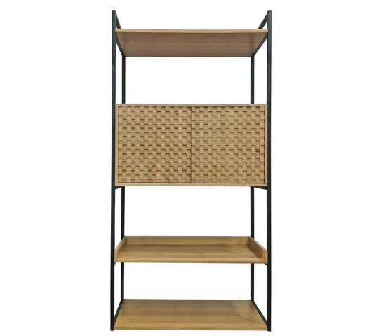 Ραφιέρα με ντουλάπι και 4 ράφια, Υ.180cm