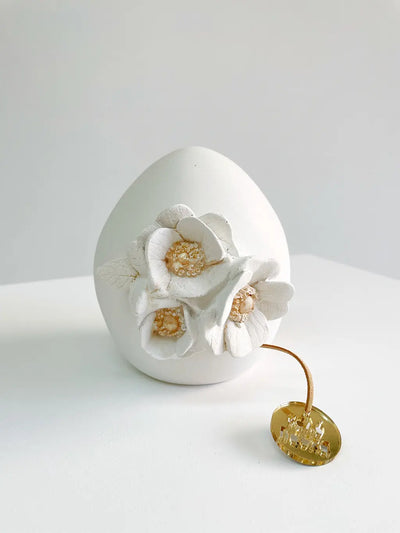 ΕΠΙΤΡΑΠΕΖΙΟ ΛΕΥΚΟ ΑΥΓΟ ΛΟΥΛΟΥΔΙΑ MANAKOU - ΠΑΣΧ26-Λ09-01