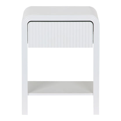 Κομοδίνο Zeplen pakoworld MDF σε λευκή απόχρωση 40x30x53εκ
