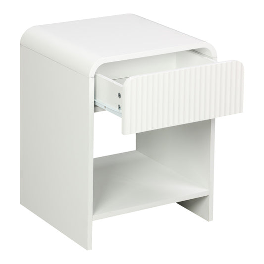 Κομοδίνο Lemperto pakoworld MDF σε λευκή απόχρωση 40x40x53εκ