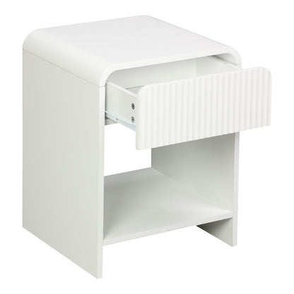 Κομοδίνο Lemperto pakoworld MDF σε λευκή απόχρωση 40x40x53εκ
