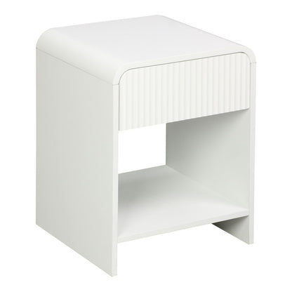 Κομοδίνο Lemperto pakoworld MDF σε λευκή απόχρωση 40x40x53εκ