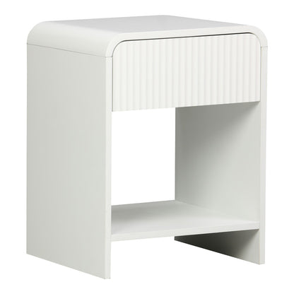 Κομοδίνο Lemperto pakoworld MDF σε λευκή απόχρωση 40x40x53εκ