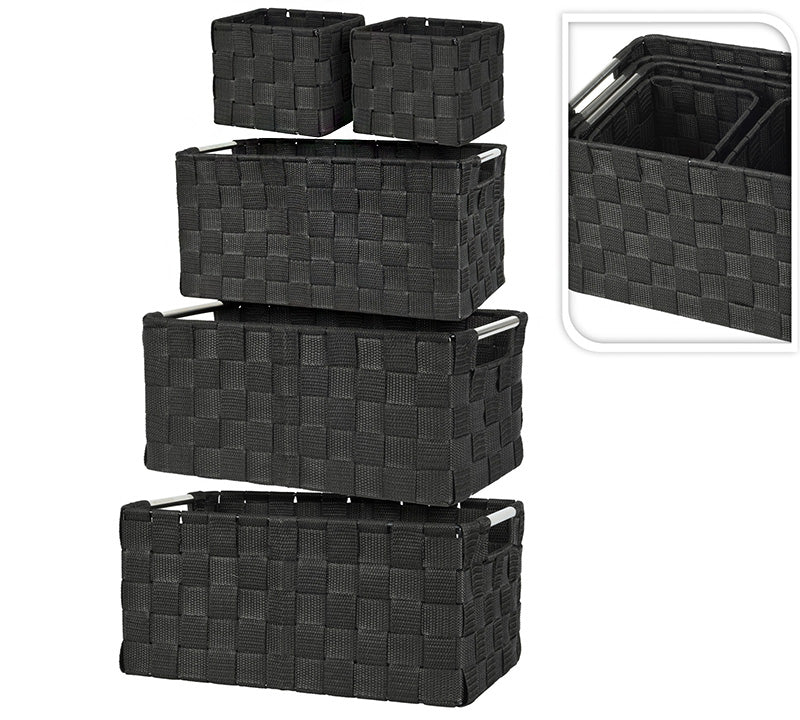 Καλάθια σετ 5τεμ. Μαυρο χρ.