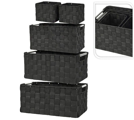 Καλάθια σετ 5τεμ. Μαυρο χρ.