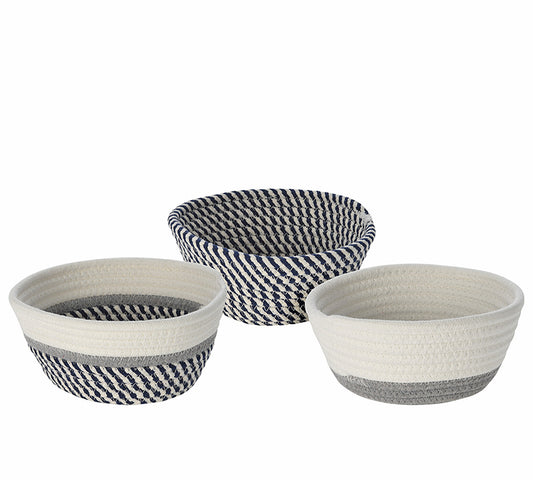 Καλαθάκια από σχοινί σε 3σχ.,18cm