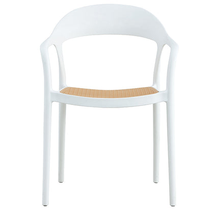 Πολυθρόνα Ember στοιβαζόμενη pakoworld με UV protection PP μπεζ- λευκό 52.5x56.5x81εκ.