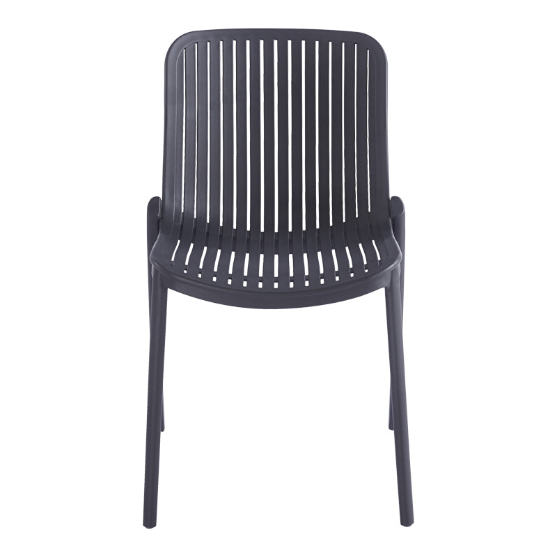 Καρέκλα Teragi στοιβαζόμενη pakoworld pp με UV protection ανθρακί 58x43.5x82εκ