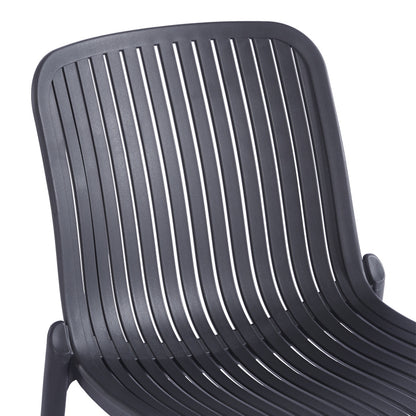 Καρέκλα Teragi στοιβαζόμενη pakoworld pp με UV protection ανθρακί 58x43.5x82εκ