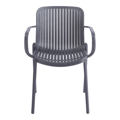 Πολυθρόνα Teragi στοιβαζόμενη pakoworld pp με UV protection ανθρακί 59x57x82εκ