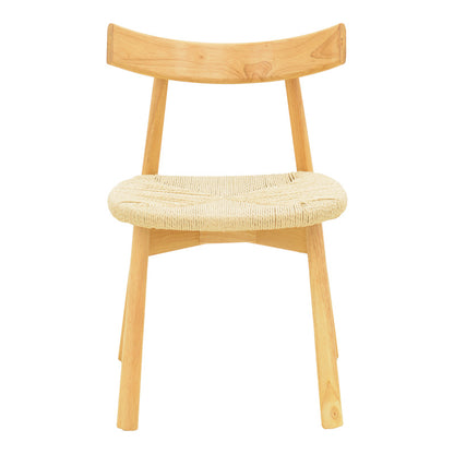 Καρέκλα Clareta pakoworld rubberwood-σχοινί σε φυσική απόχρωση 53x55x79εκ