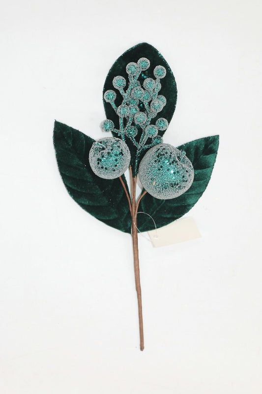 Beaded apple pick Emerald clr,35cm