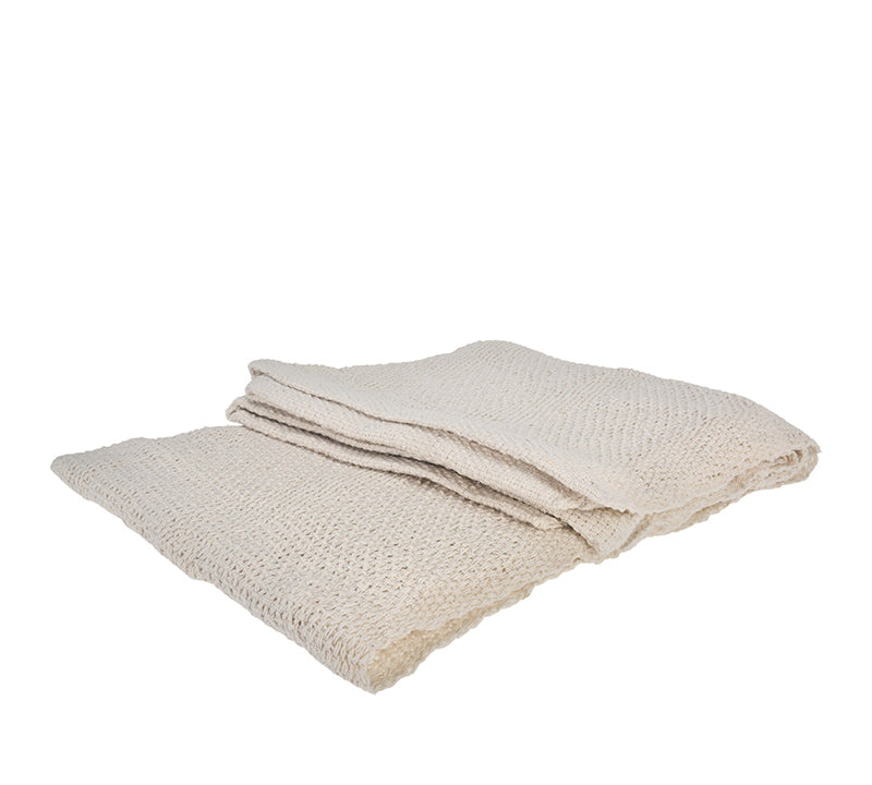 Ριχταρι φαρδυά πλέξη εκρου 125x150cm