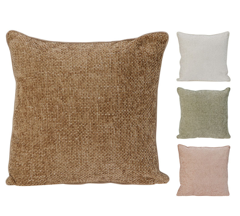 Μαξιλάρι ύφασμα σενίλ 45x45cm, 4χρωμ.