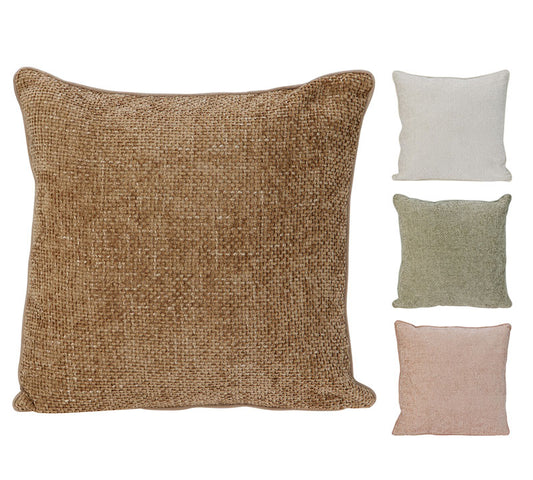 Μαξιλάρι ύφασμα σενίλ 45x45cm, 4χρωμ.