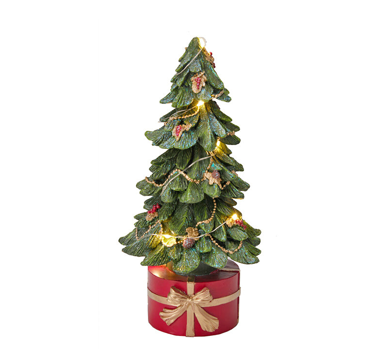 Χριστ/κο έλατο polyrezin με 10Led, 13x27,5cm