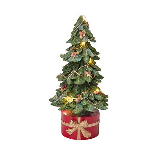 Χριστ/κο έλατο polyrezin με 10Led, 13x27,5cm