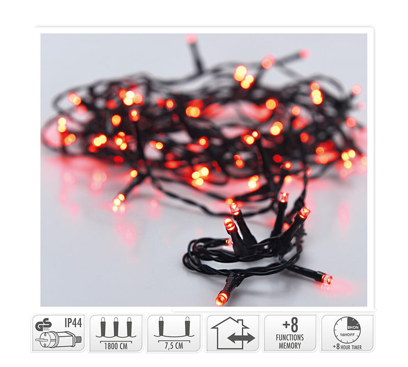 240Led-(IP44) 8 πρόγραμ., μνήμη,timer,κόκκινο 18μ.