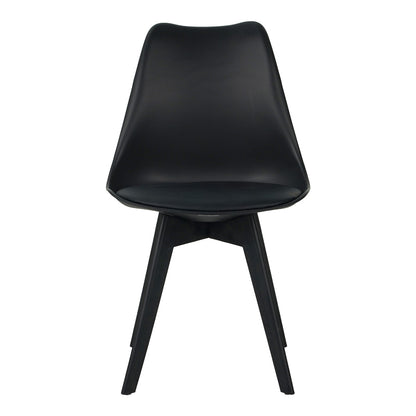 Καρέκλα Gaston I pakoworld PP-PU σε μαύρη απόχρωση 48.5x53.5x81.5εκ