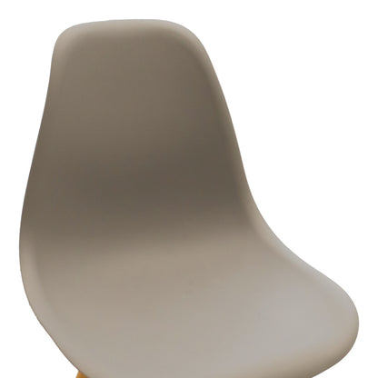 Καρέκλα Julita pakoworld PP cappuccino με φυσικό πόδι 46x52x80εκ