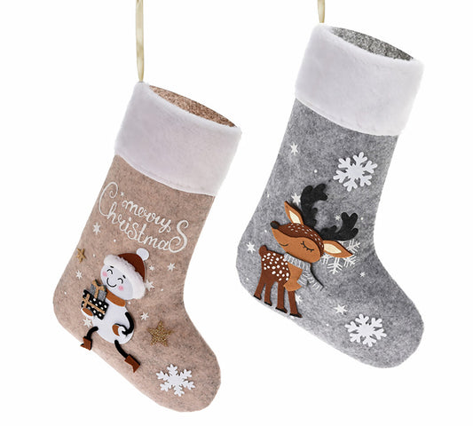 Χριστ/κη μποτα με χιον/πο & ελάφι, 25x39cm