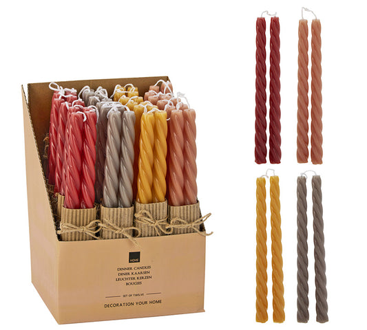 Σετ 2τεμ. Στριφτό κερί Βιέννης 2x25cm,4 χρωμ