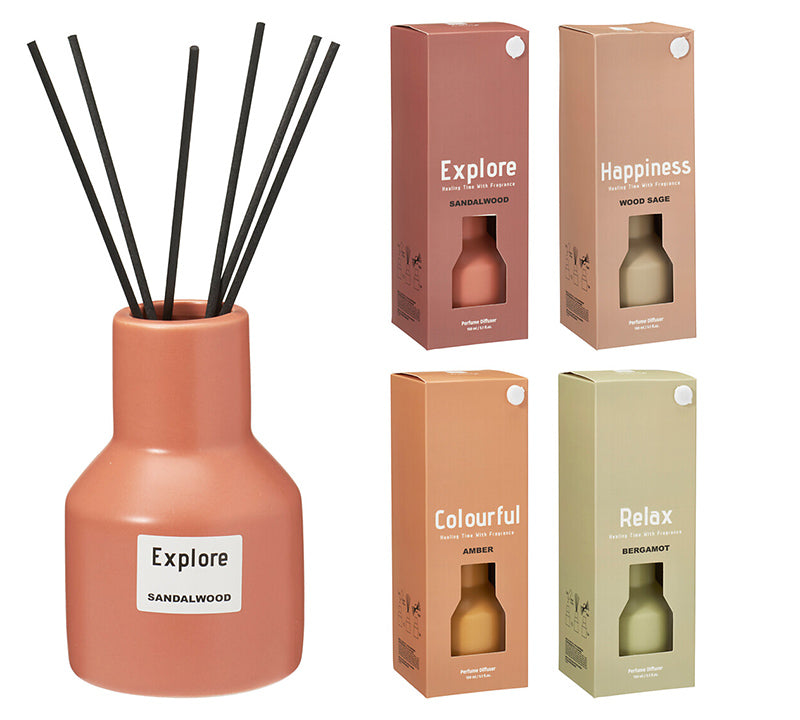 Αρωμ.Έλαιο 150ml,4 αρώματα & χρ.,κεραμικό δοχείο