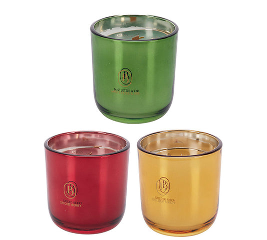 Αρωμ.κερί luxury collection σε γυάλα 9.5cm,3 θερμά χρ.