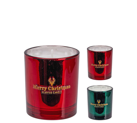 Αρωμ.κερί Merry Xmas σε γυάλα 7cm, 2 χρ.