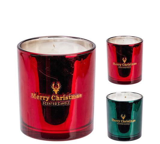 Αρωμ.κερί Merry Xmas σε γυάλα 9x10cm, 2 χρ.