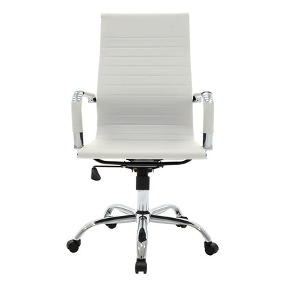 Καρέκλα γραφείου διευθυντή Valter pakoworld λευκό pu 55.5x58x108εκ
