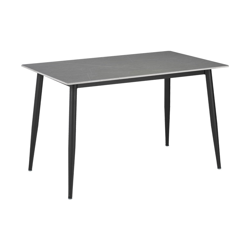 Τραπέζι Gustas pakoworld γκρι μαρμάρου sintered stone-μαύρο μέταλλο 140x80x75εκ