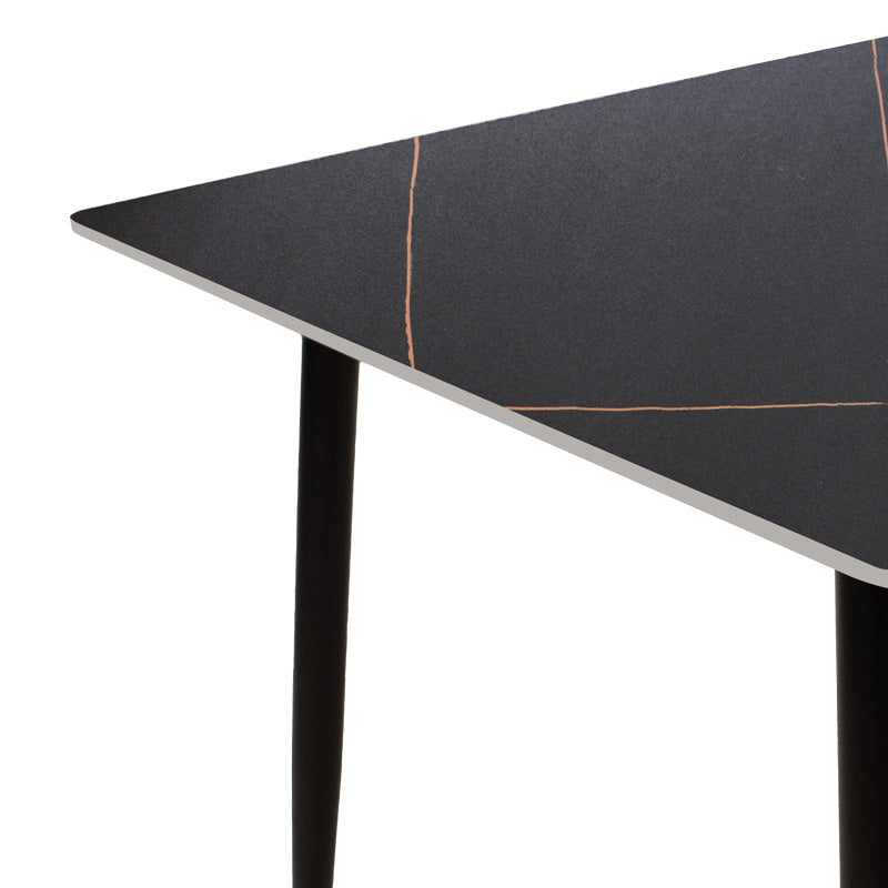 Τραπέζι Gustas pakoworld μαύρο μαρμάρου sintered stone-πόδι μαύρο μέταλλο 160x80x75εκ