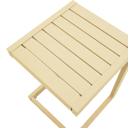 Τραπεζι Aether pakoworld αλουμίνιο σε cappuccino απόχρωση 37.5x36.5x53εκ