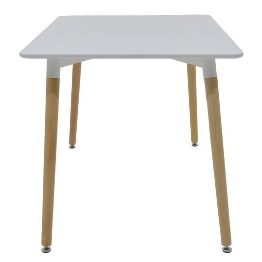 Τραπέζι Natali pakoworld MDF λευκό-πόδια φυσικό 120x80x76εκ