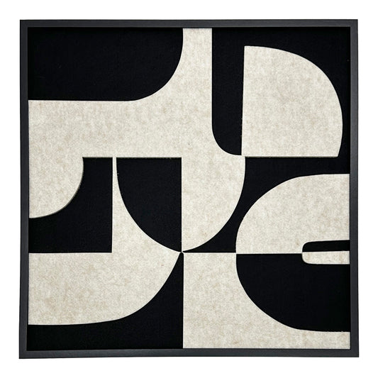 Πίνακας με πλαίσιο Jeire Inart μαύρο-λευκό 62x2.5x62εκ