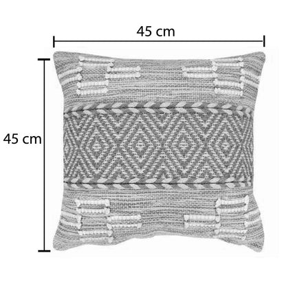 Μαξιλάρι Mitto Inart γιούτα-βαμβάκι σε μπεζ-λευκό απόχρωση 45x45x2εκ