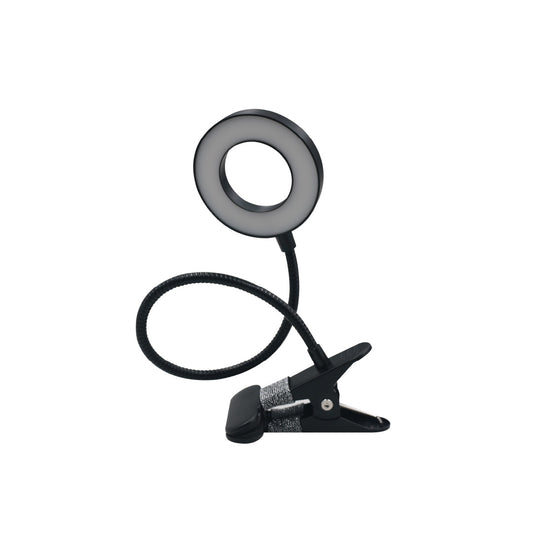 InLight Φωτιστικό LED 7W 3CCT (by switch) με κλίπ σε μαύρο χρώμα D:38cm (3044-BL)
