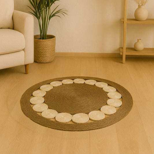 Χαλί Opronzo Inart φυσικό σχοινί Φ100x2εκ