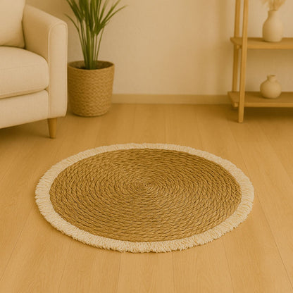 Χαλί Derzie Inart φυσικό σχοινί Φ120x2εκ