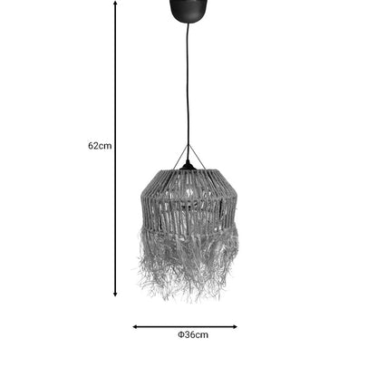 Φωτιστικό οροφής Bowler Inart ψάθινο φυσικό Φ36x62εκ