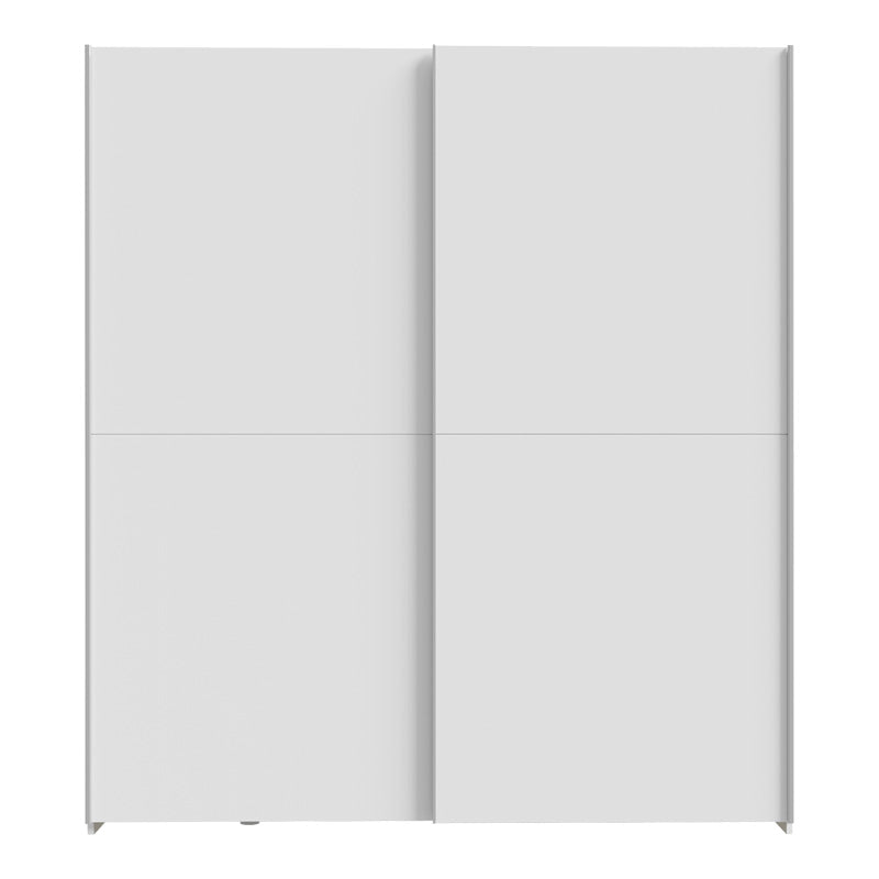 Ντουλάπα ρούχων Noez I pakoworld δίφυλλη με ράφια σε λευκή απόχρωση 170.5x61x190.5εκ