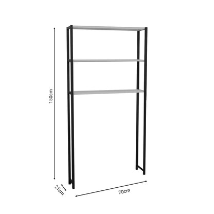 Έπιπλο πλυντηρίου Bothy pakoworld λευκό μελαμίνης-μαύρο μέταλλο 73x22x150εκ