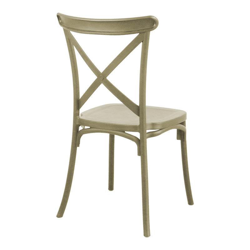 Καρέκλα Crossie pakoworld στοιβαζόμενη pp σε απόχρωση cappucino 38x46.5x82εκ