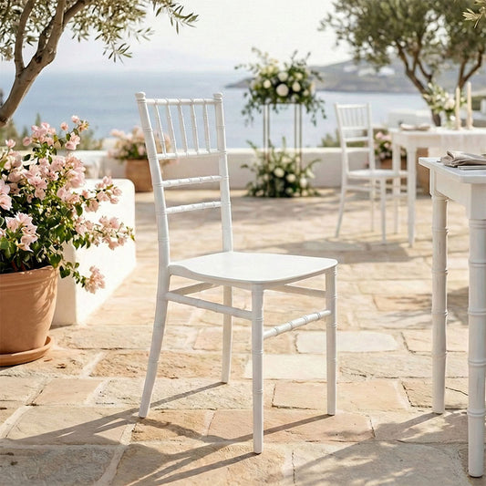 Καρέκλα Tiffany Ι pakoworld pp σε λευκή απόχρωση 38.5x46.5x87εκ