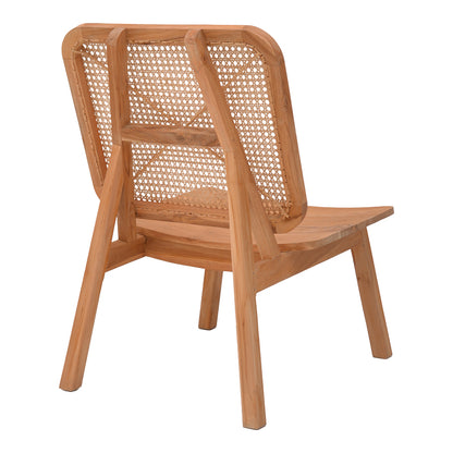 Πολυθρόνα Viborg pakoworld φυσικό teak ξύλο-φυσικό rattan 60x75x87εκ