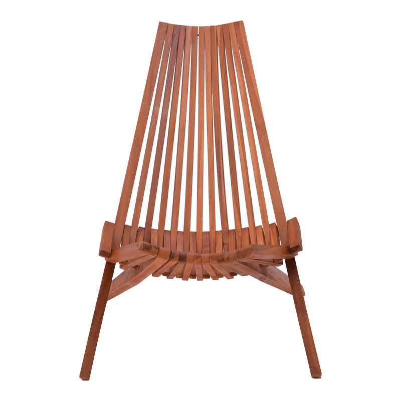 Πολυθρόνα Phoenox pakoworld πτυσσόμενη φυσικό teak ξύλο 65x90x87εκ