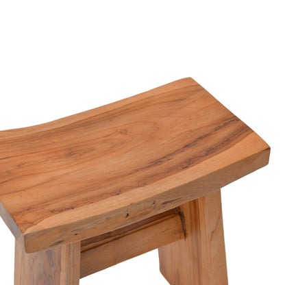 Σκαμπό Borbe pakoworld teak ξύλο σε φυσική απόχρωση 45x28x45εκ