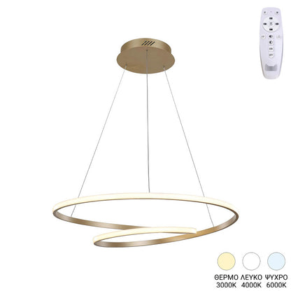 Φωτιστικό οροφής Rexon pakoworld led μέταλλο χρυσό Φ49x12εκ