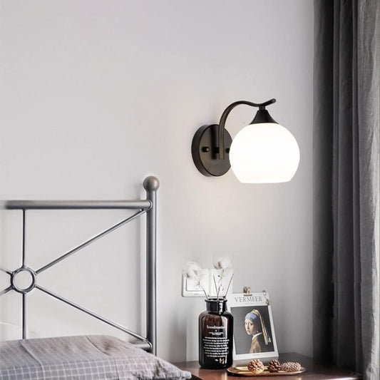 Φωτιστικό τοίχου-απλίκα Belinest pakoworld E27 μέταλλο - γυαλί σε μαύρο-λευκό 20x14x17εκ